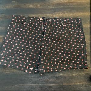Forever 21 Plus Size Shorts Black with Floral Pattern Size 18